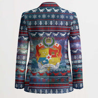 Tonga Christmas Blazer with Singing Whale Ocean Scene National Coat of Arms - Polynesian Pride