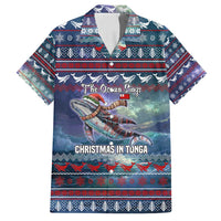 Tonga Christmas Family Matching Puletasi and Hawaiian Shirt with Singing Whale Ocean Scene National Coat of Arms - Polynesian Pride