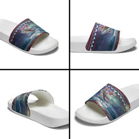 Tonga Christmas Slide Sandals with Singing Whale Ocean Scene National Coat of Arms - Polynesian Pride