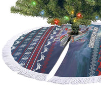 Tonga Christmas Tree Skirt with Singing Whale Ocean Scene National Coat of Arms - Polynesian Pride