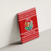 Tonga Christmas Canvas Wall Art with Sea Turtle Coral Reef Design Snowflake Pattern and National Emblem - Polynesian Pride
