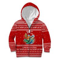 Tonga Christmas Kid Hoodie with Sea Turtle Coral Reef Design Snowflake Pattern and National Emblem - Polynesian Pride