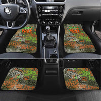 Yeah Nah Graffiti Skull New Zealand Slang Car Mats Kiwi Grunge Brick Wall and Bold Urban Street Art