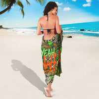 Yeah Nah Graffiti Skull New Zealand Slang Sarong Kiwi Grunge Brick Wall and Bold Urban Street Art