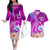 Hawaii Plumeria Flower Couples Matching Off The Shoulder Long Sleeve Dress and Hawaiian Shirt Plumeria FLowers And Polynesian Pattern TS04 Gradient - Polynesian Pride