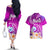 Hawaii Plumeria Flower Couples Matching Off The Shoulder Long Sleeve Dress and Hawaiian Shirt Plumeria FLowers And Polynesian Pattern TS04 - Polynesian Pride