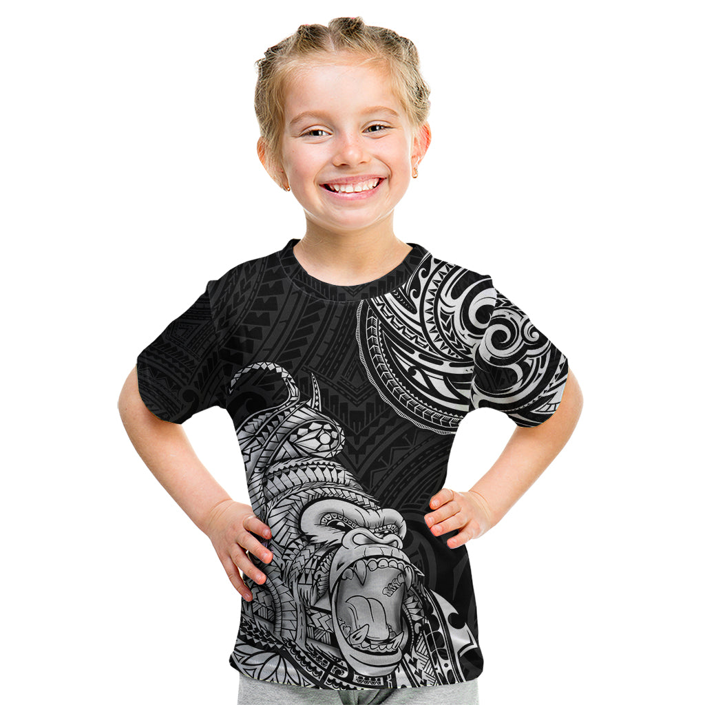 Hawaii Polynesian Kid T Shirt Gorila Tatoo Polynesian Style TS04 Black - Polynesian Pride