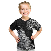 Hawaii Polynesian Kid T Shirt Gorila Tatoo Polynesian Style TS04 Black - Polynesian Pride