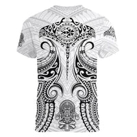 Hawaii Polynesian Women V Neck T Shirt Warrior symbol TS04 - Polynesian Pride