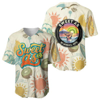 NZ Slang Sweet As Kiwi Shaka Sign Baseball Jersey New Zealand Surfboards Sun and Tropical Beach Retro