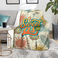 NZ Slang Sweet As Kiwi Shaka Sign Blanket New Zealand Surfboards Sun and Tropical Beach Retro