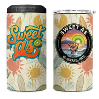 NZ Slang Sweet As Kiwi Shaka Sign 4 in 1 Can Cooler Tumbler New Zealand Surfboards Sun and Tropical Beach Retro