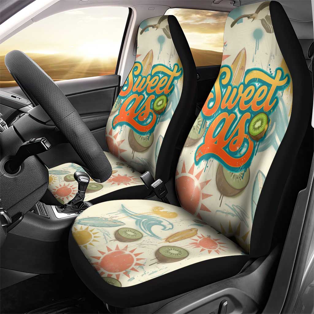 NZ Slang Sweet As Kiwi Shaka Sign Car Seat Cover New Zealand Surfboards Sun and Tropical Beach Retro