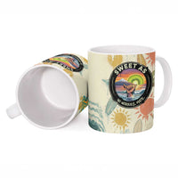 NZ Slang Sweet As Kiwi Shaka Sign Ceramic Mug New Zealand Surfboards Sun and Tropical Beach Retro