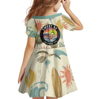 NZ Slang Sweet As Kiwi Shaka Sign Family Matching Long Sleeve Bodycon Dress and Hawaiian Shirt New Zealand Surfboards Sun and Tropical Beach Retro