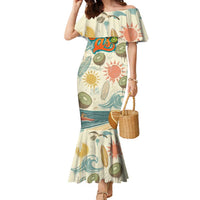 NZ Slang Sweet As Kiwi Shaka Sign Family Matching Mermaid Dress and Hawaiian Shirt New Zealand Surfboards Sun and Tropical Beach Retro