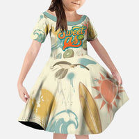 NZ Slang Sweet As Kiwi Shaka Sign Family Matching Off Shoulder Maxi Dress and Hawaiian Shirt New Zealand Surfboards Sun and Tropical Beach Retro