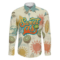 NZ Slang Sweet As Kiwi Shaka Sign Family Matching Off Shoulder Maxi Dress and Hawaiian Shirt New Zealand Surfboards Sun and Tropical Beach Retro