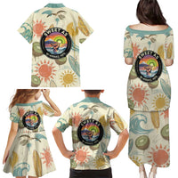 NZ Slang Sweet As Kiwi Shaka Sign Family Matching Puletasi and Hawaiian Shirt New Zealand Surfboards Sun and Tropical Beach Retro