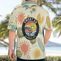 NZ Slang Sweet As Kiwi Shaka Sign Hawaiian Shirt New Zealand Surfboards Sun and Tropical Beach Retro