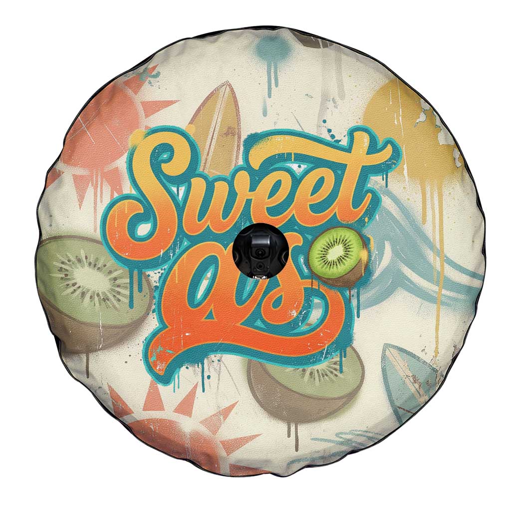 NZ Slang Sweet As Kiwi Shaka Sign Spare Tire Cover New Zealand Surfboards Sun and Tropical Beach Retro