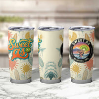 NZ Slang Sweet As Kiwi Shaka Sign Tumbler Cup New Zealand Surfboards Sun and Tropical Beach Retro