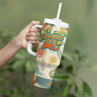 NZ Slang Sweet As Kiwi Shaka Sign Tumbler With Handle New Zealand Surfboards Sun and Tropical Beach Retro