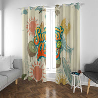 NZ Slang Sweet As Kiwi Shaka Sign Window Curtain New Zealand Surfboards Sun and Tropical Beach Retro