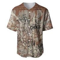 Choice Bro Graffiti Handshake Baseball Jersey New Zealand Slang Fern Brick Wall and Urban Street Art