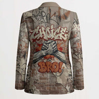 Choice Bro Graffiti Handshake Blazer New Zealand Slang Fern Brick Wall and Urban Street Art