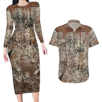 Choice Bro Graffiti Handshake Couples Matching Long Sleeve Bodycon Dress and Hawaiian Shirt New Zealand Slang Fern Brick Wall and Urban Street Art