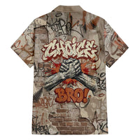 Choice Bro Graffiti Handshake Family Matching Long Sleeve Bodycon Dress and Hawaiian Shirt New Zealand Slang Fern Brick Wall and Urban Street Art