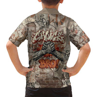 Choice Bro Graffiti Handshake Family Matching Puletasi and Hawaiian Shirt New Zealand Slang Fern Brick Wall and Urban Street Art