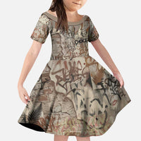 Choice Bro Graffiti Handshake Family Matching Summer Maxi Dress and Hawaiian Shirt New Zealand Slang Fern Brick Wall and Urban Street Art