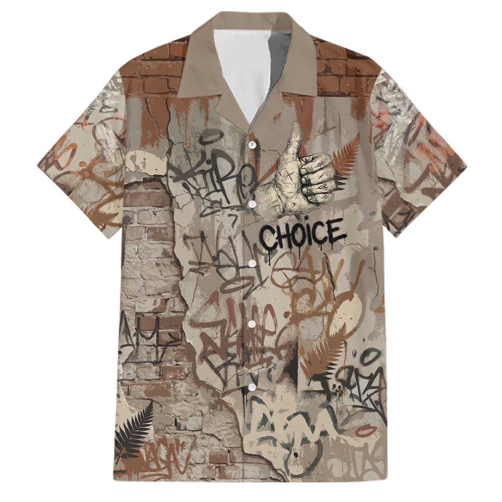 Choice Bro Graffiti Handshake Family Matching Summer Maxi Dress and Hawaiian Shirt New Zealand Slang Fern Brick Wall and Urban Street Art