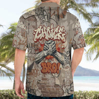 Choice Bro Graffiti Handshake Hawaiian Shirt New Zealand Slang Fern Brick Wall and Urban Street Art