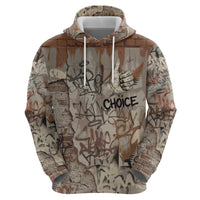 Choice Bro Graffiti Handshake Hoodie New Zealand Slang Fern Brick Wall and Urban Street Art