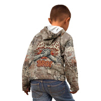 Choice Bro Graffiti Handshake Kid Hoodie New Zealand Slang Fern Brick Wall and Urban Street Art
