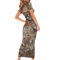 Choice Bro Graffiti Handshake Short Sleeve Bodycon Dress New Zealand Slang Fern Brick Wall and Urban Street Art