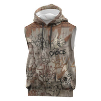 Choice Bro Graffiti Handshake Sleeveless Hoodie New Zealand Slang Fern Brick Wall and Urban Street Art