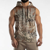 Choice Bro Graffiti Handshake Sleeveless Hoodie New Zealand Slang Fern Brick Wall and Urban Street Art