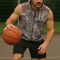 Choice Bro Graffiti Handshake Sleeveless Zip Hoodie New Zealand Slang Fern Brick Wall and Urban Street Art