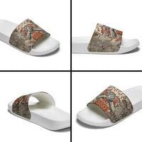 Choice Bro Graffiti Handshake Slide Sandals New Zealand Slang Fern Brick Wall and Urban Street Art