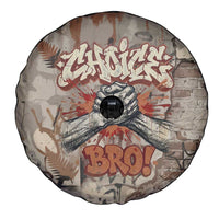 Choice Bro Graffiti Handshake Spare Tire Cover New Zealand Slang Fern Brick Wall and Urban Street Art