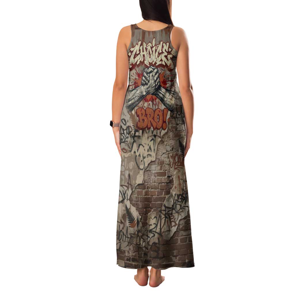 Choice Bro Graffiti Handshake Tank Maxi Dress New Zealand Slang Fern Brick Wall and Urban Street Art