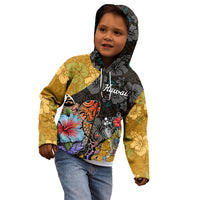 Hawaii Polynesian Kid Hoodie Turtles and Hibiscus Flower Gradient Pattern TS04 - Polynesian Pride