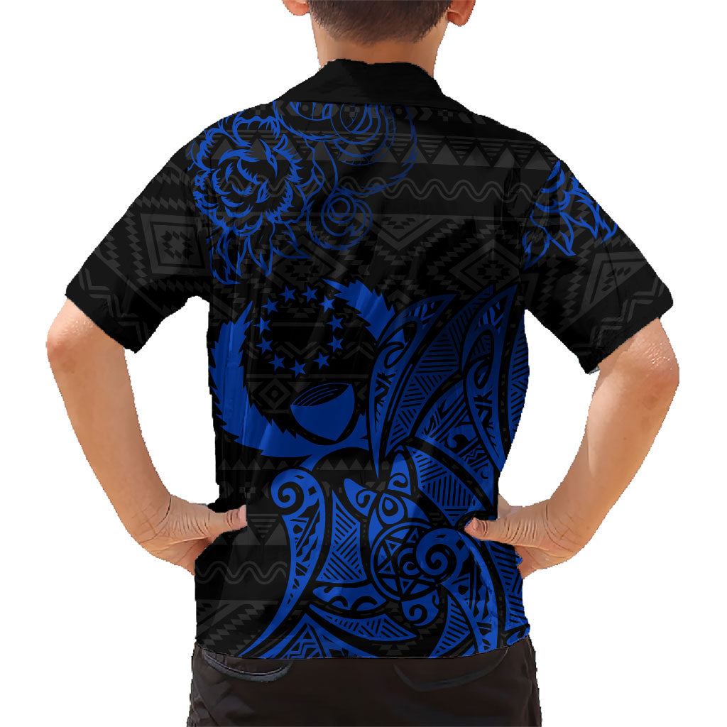Pohnpei Federated States Of Micronesia Family Matching Mermaid Dress and Hawaiian Shirt Polynesian Tribal Heritage Art With Blue Island Tattoo Patterns