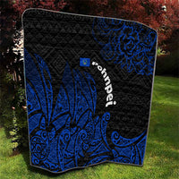 Pohnpei Federated States Of Micronesia Quilt Polynesian Tribal Heritage Art With Blue Island Tattoo Patterns