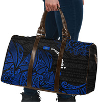 Pohnpei Federated States Of Micronesia Travel Bag Polynesian Tribal Heritage Art With Blue Island Tattoo Patterns