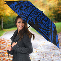 Pohnpei Federated States Of Micronesia Umbrella Polynesian Tribal Heritage Art With Blue Island Tattoo Patterns